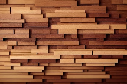 Wooden Blocks Wall Art: Multilayered Abstraction in Organic Material