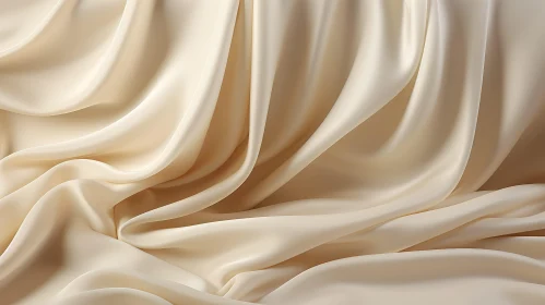 Cream Silk Fabric - Elegant Draped Texture