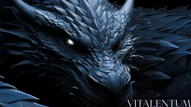 Dragon Head Digital Painting - Fantasy Artwork AI Image