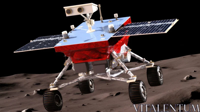 AI ART Moon Rover Exploration on Gray Surface