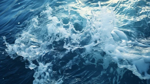 Ocean Waves and Foamy Splashes: A Powerful Scene