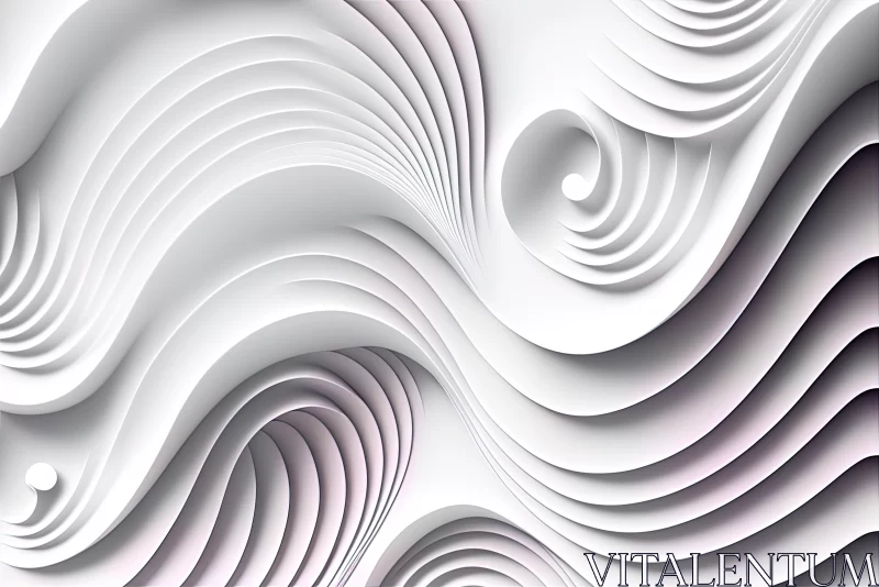 Captivating 3D Wavy Paper Background with Swirl Shapes and Waves AI Image