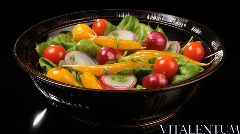 AI ART Colorful Vegetable Salad in Ceramic Bowl