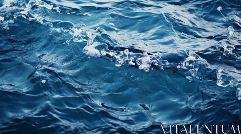 AI ART Deep Blue Ocean Waves - Close-Up View