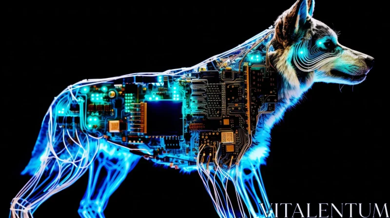 AI ART Intriguing Wolf Digital Painting
