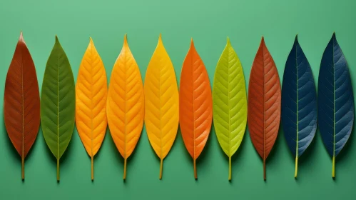 Colorful Gradient Leaves Close-up