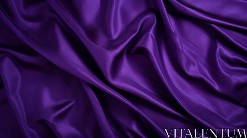 Luxurious Purple Silk Fabric with Pleats AI Image