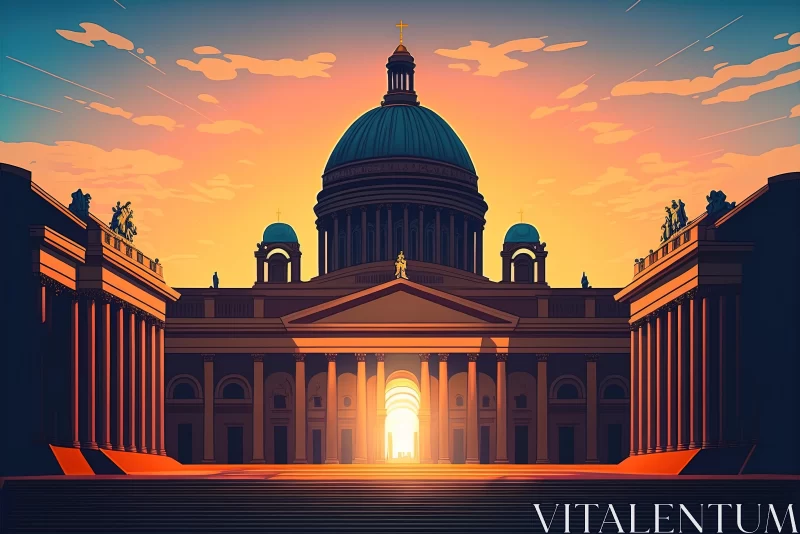 St Petersburg Cathedral at Sunset: Mind-Bending Murals in 8K Resolution AI Image