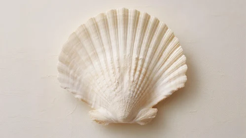 White Seashell Texture on Beige Background