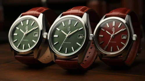 Stylish Stainless Steel Watches with Leather Straps