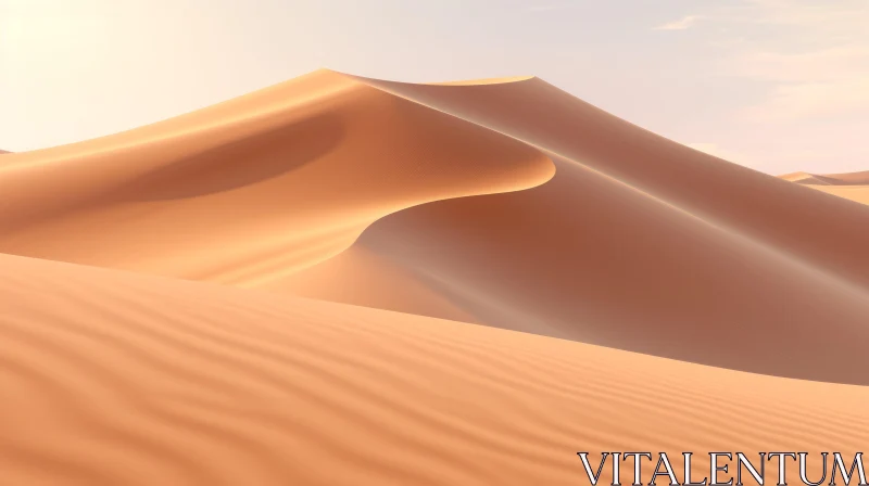 AI ART Tranquil Sand Dune Desert Landscape