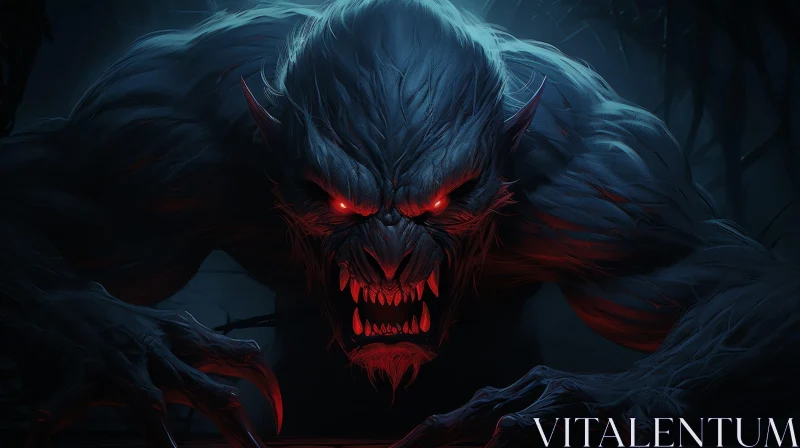 Werewolf Dark Fantasy Illustration AI Image