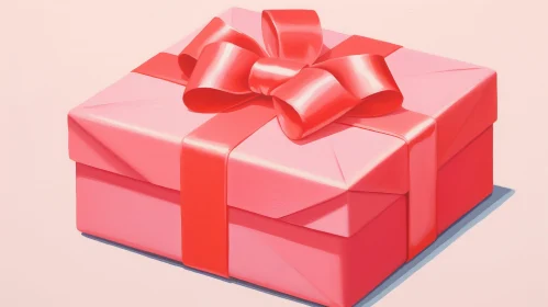 Enchanting Pink Gift Box with Red Ribbon