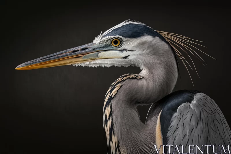 Hyper-Realistic Blue Heron Painting | Zbrush Portrait Art AI Image