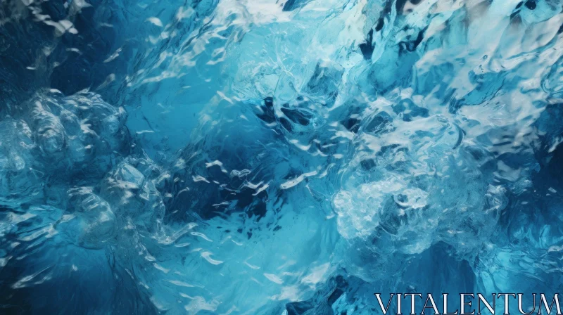Intricate Blue Ice Close-Up AI Image