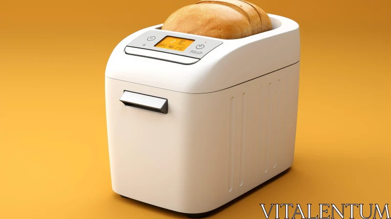 Modern White Bread Maker with Digital Panel AI Image
