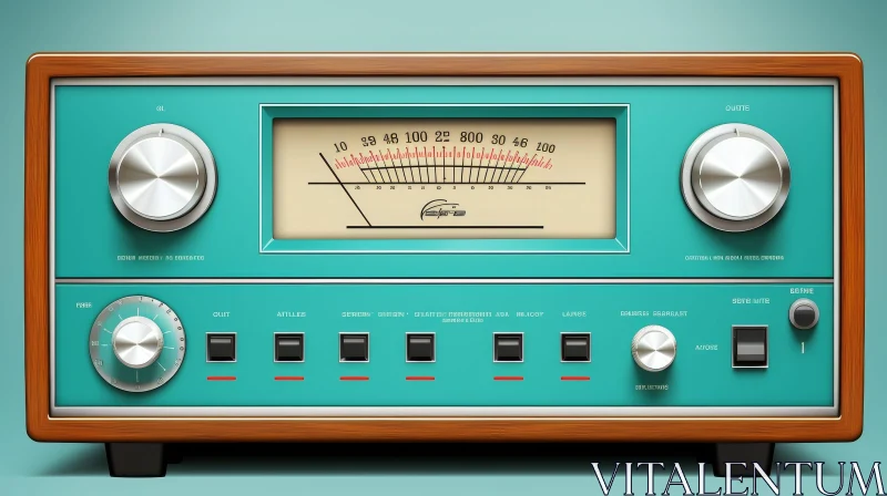 Vintage Radio with Tuning Dial and Push Buttons AI Image