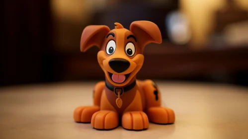 Adorable Cartoon Dog 3D Rendering