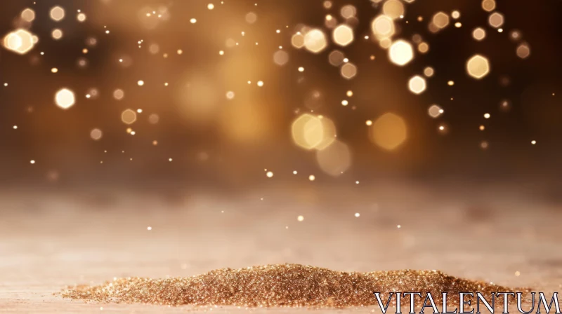 Gleaming Gold Glitter Background for Festive Events AI Image