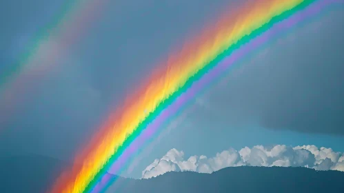 Rainbow Over Mountain Landscape - Natural Wonder