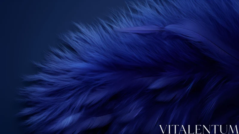 Blue Feather Close-Up | Detailed Fluffy Structure AI Image