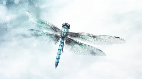 Exquisite Dragonfly Photo with Raindrops on Wings