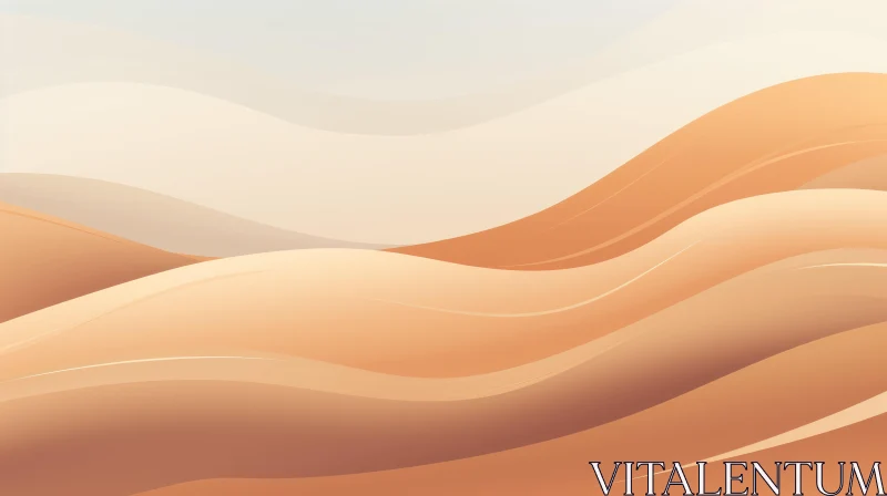 Tranquil Desert Landscape Vector Illustration AI Image