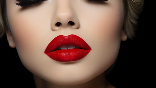 Woman's Lips Close-Up | Red Lipstick Beauty Shot