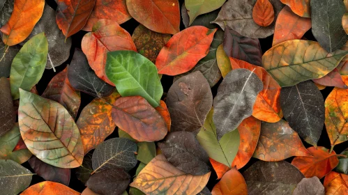 Autumn Leaves Pile - Nature's Colorful Display