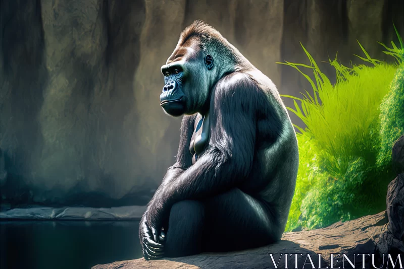 Captivating Gorilla: Emotional Sensitivity in Realistic Rendering AI Image