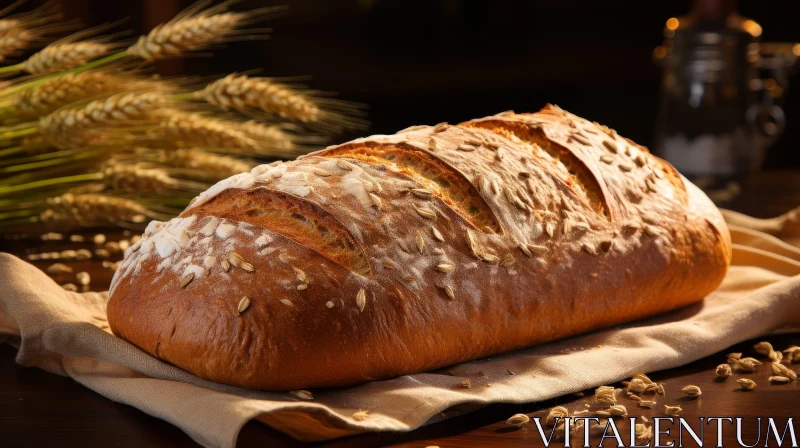 Delicious Rustic Bread Photography AI Image