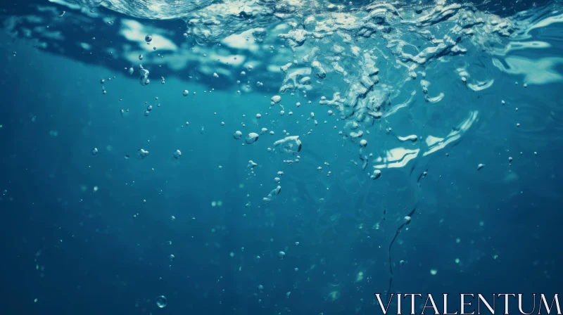 AI ART Enchanting Underwater Bubbles in Deep Blue Water
