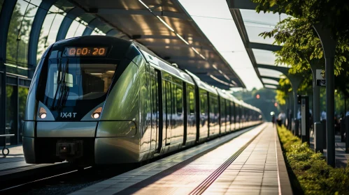 Futuristic High-Speed Train at Modern Station