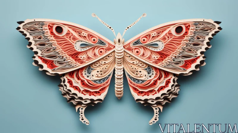 Intricately Detailed 3D Butterfly Wings Rendering AI Image