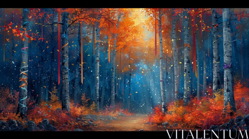 Fall Forest Landscape - Tranquil Nature Scene AI Image