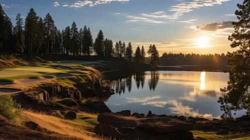 Serene Golf Course Dawn Landscape