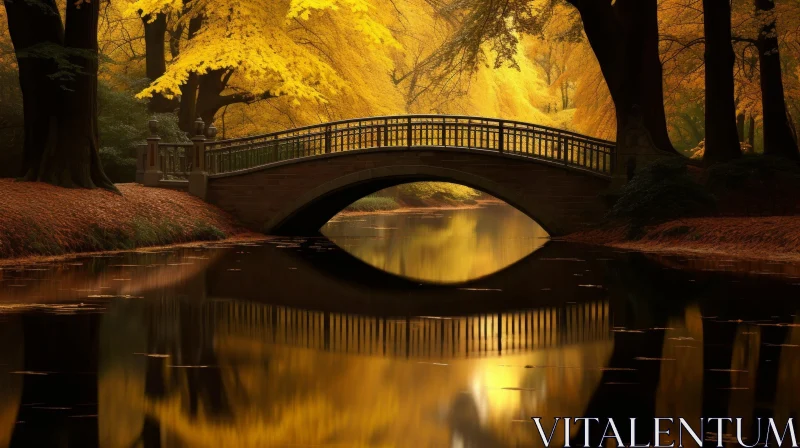 Tranquil Autumn Park Landscape AI Image