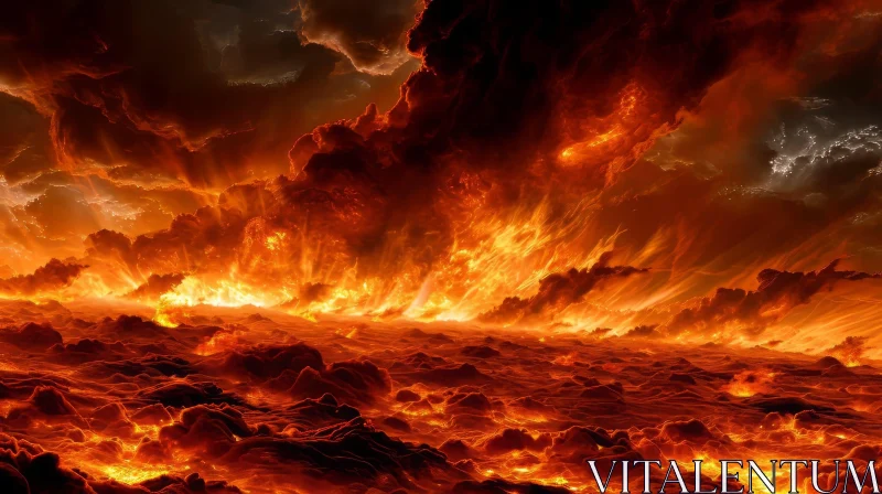 Apocalyptic Hellscape - Surrealistic Artwork AI Image