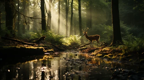 Enchanting Deer in Lush Forest