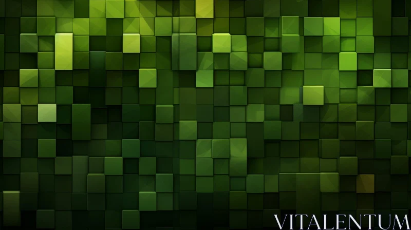 Green Tiled Wall Texture - 3D Rendering AI Image
