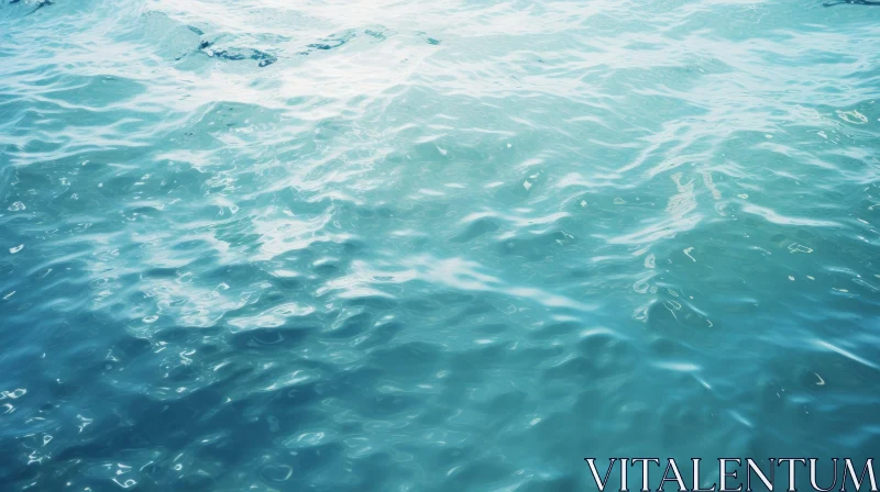 AI ART Ocean Blue Water Surface Sunlight Shimmering Photo