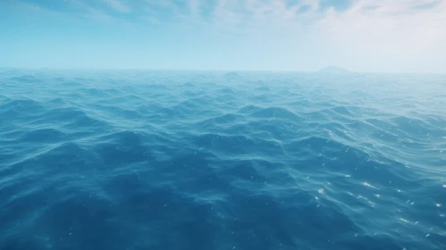 Rough Sea 3D Rendering - Serene Blue Waves