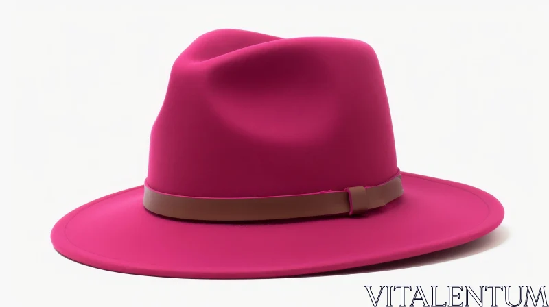 AI ART Stylish Pink Fedora Hat 3D Rendering