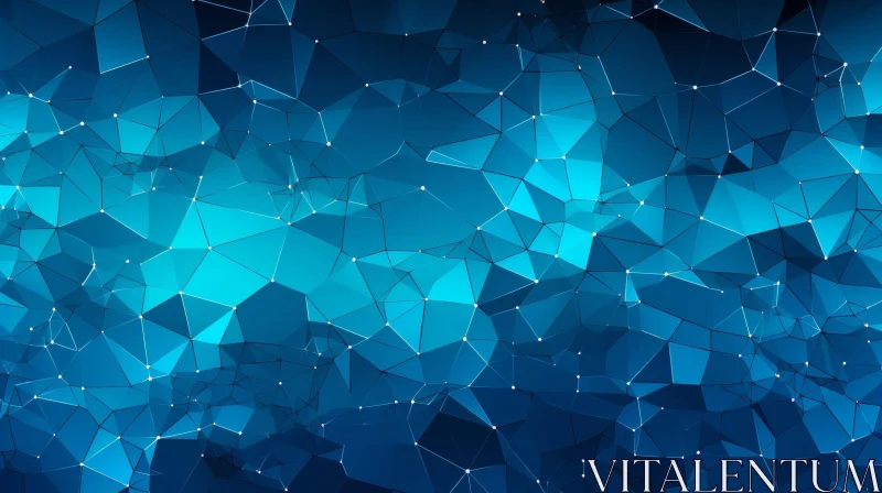 AI ART Blue Abstract Polygonal Shapes Background