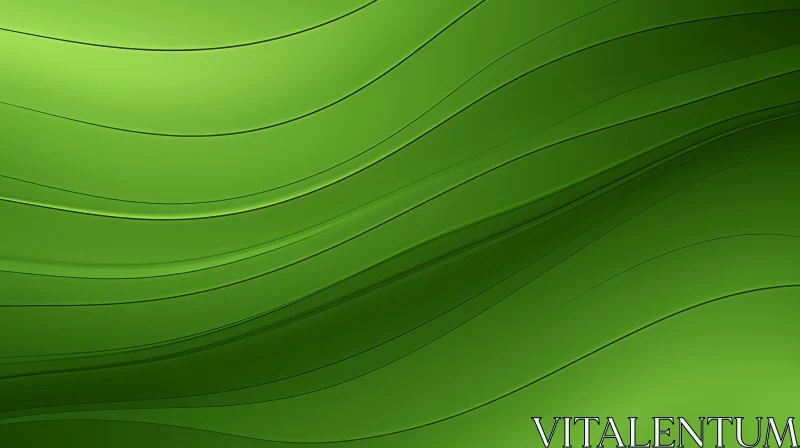 Green Gradient Waves Background AI Image