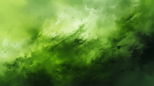 Green Watercolor Background with Gradients and Spots
