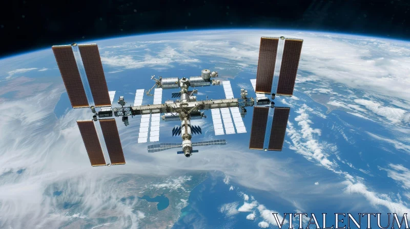 International Space Station Orbiting Earth AI Image