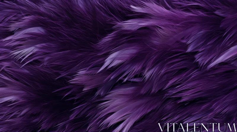 AI ART Purple Feathers Close-Up on Dark Background