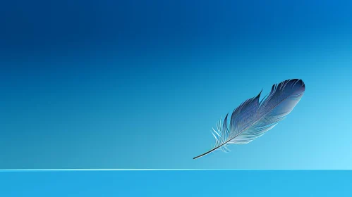 Tranquil Blue Feather Floating Background