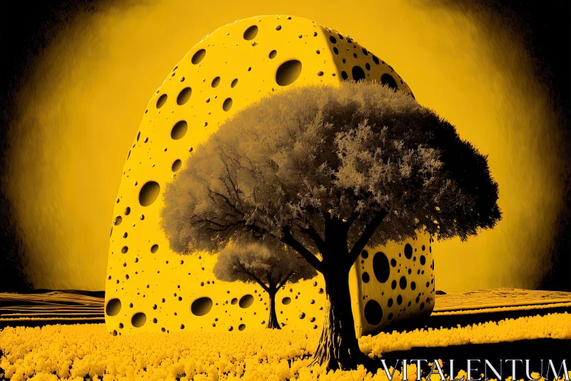 Cheese and Tree: A Pop Art Masterpiece AI Image